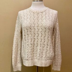VTG BELDOCH POPPER off white knit crewneck sweater